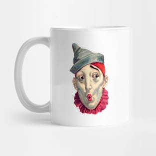 Vintage Clown Illustration - Red Ruffles Mug